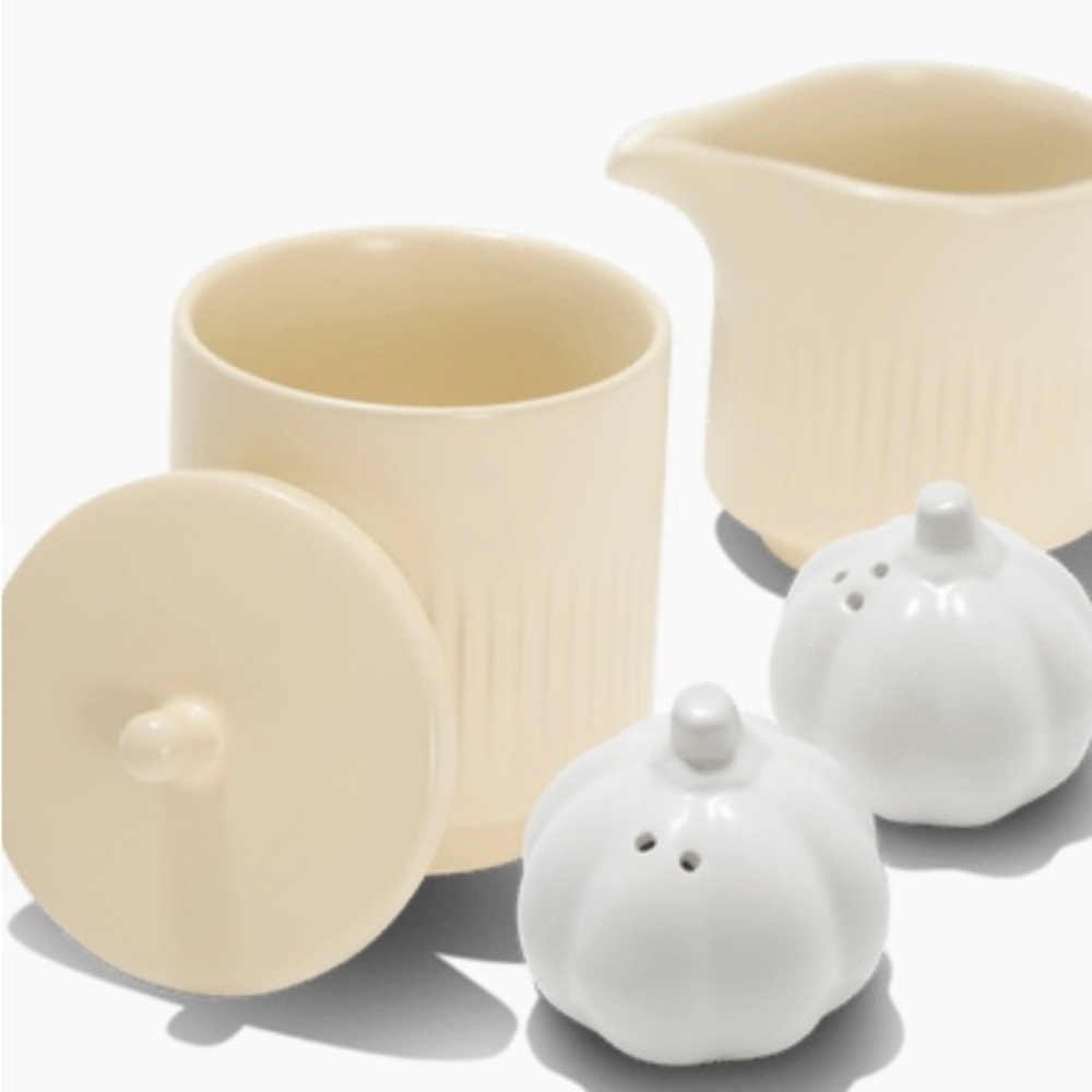 Talking Tables Pumpkin Salt & Pepper Shakers / Citrine Ceramic Cream & Sugar Set